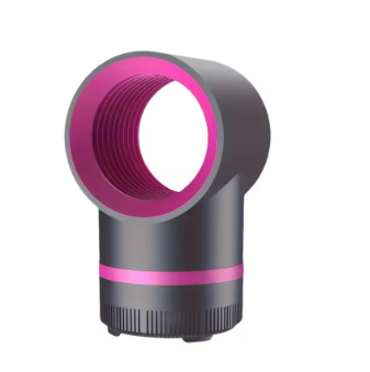 Black and pink mechanical component on a white background