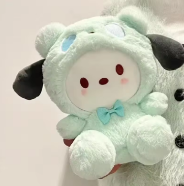 Plush toy with a cute face design on a light background