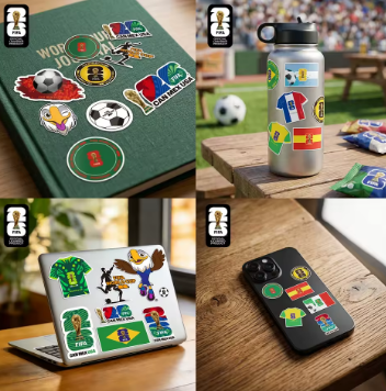 FIFA 2026 Official Trophy & Mascot Stickers Soccer Fan Souvenir