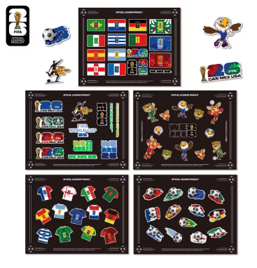 FIFA 2026 Official Trophy & Mascot Stickers Soccer Fan Souvenir