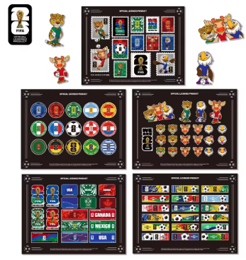 FIFA 2026 Official Trophy & Mascot Stickers Soccer Fan Souvenir