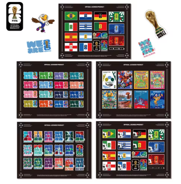 FIFA 2026 Official Trophy & Mascot Stickers Soccer Fan Souvenir