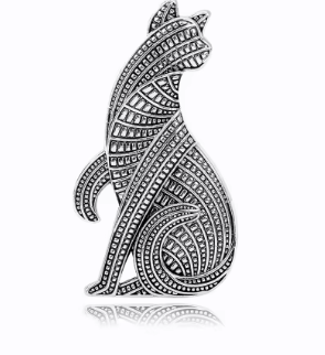 Vintage Tiger Cat Brooch Unisex 2-Color Metal Animal Pin Jewelry Gift